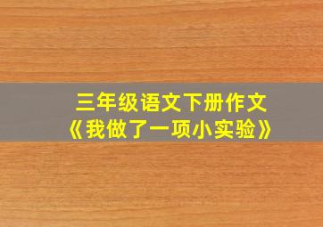 三年级语文下册作文《我做了一项小实验》