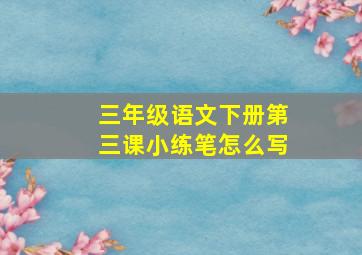 三年级语文下册第三课小练笔怎么写