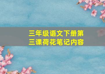 三年级语文下册第三课荷花笔记内容