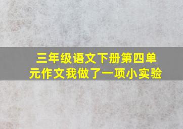 三年级语文下册第四单元作文我做了一项小实验