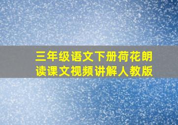 三年级语文下册荷花朗读课文视频讲解人教版