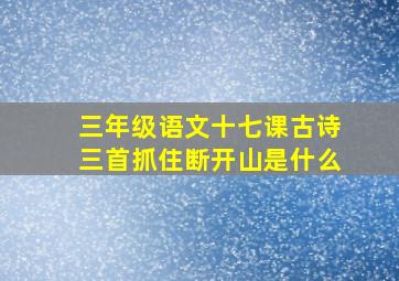 三年级语文十七课古诗三首抓住断开山是什么