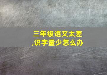 三年级语文太差,识字量少怎么办