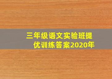 三年级语文实验班提优训练答案2020年