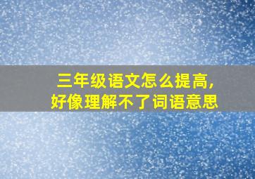 三年级语文怎么提高,好像理解不了词语意思