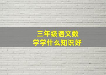 三年级语文数学学什么知识好