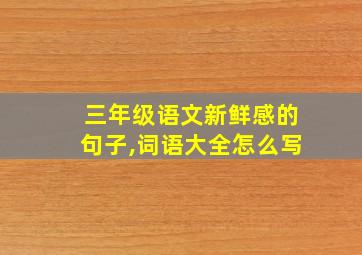 三年级语文新鲜感的句子,词语大全怎么写