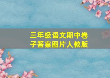 三年级语文期中卷子答案图片人教版