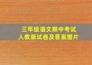 三年级语文期中考试人教版试卷及答案图片