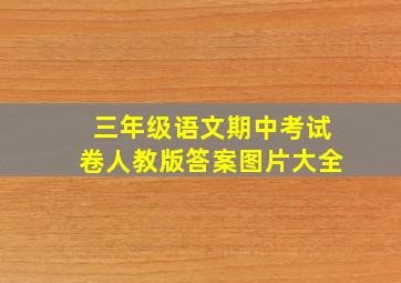 三年级语文期中考试卷人教版答案图片大全