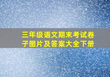 三年级语文期末考试卷子图片及答案大全下册