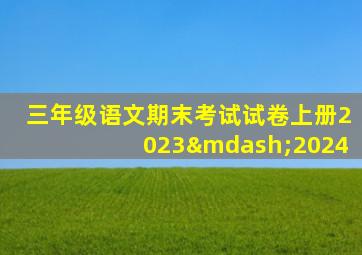 三年级语文期末考试试卷上册2023—2024