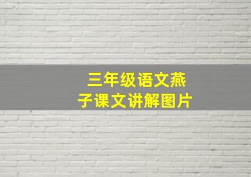 三年级语文燕子课文讲解图片