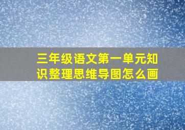 三年级语文第一单元知识整理思维导图怎么画