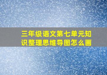 三年级语文第七单元知识整理思维导图怎么画