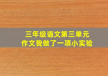 三年级语文第三单元作文我做了一项小实验