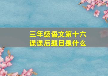 三年级语文第十六课课后题目是什么