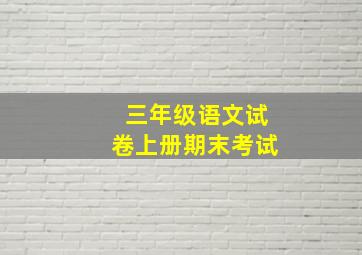 三年级语文试卷上册期末考试