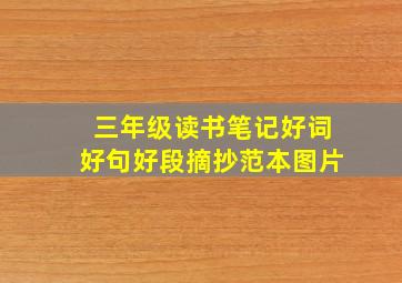 三年级读书笔记好词好句好段摘抄范本图片