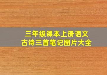 三年级课本上册语文古诗三首笔记图片大全