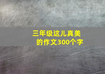 三年级这儿真美的作文300个字