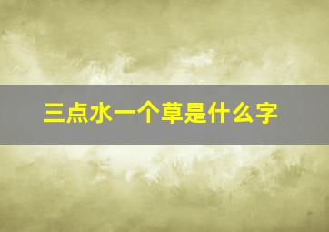 三点水一个草是什么字