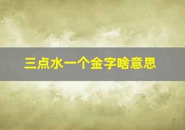 三点水一个金字啥意思