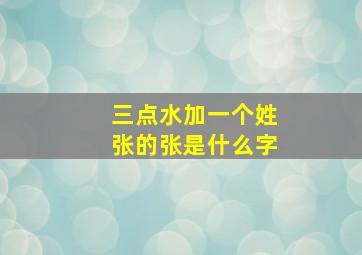 三点水加一个姓张的张是什么字