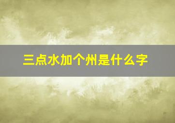 三点水加个州是什么字