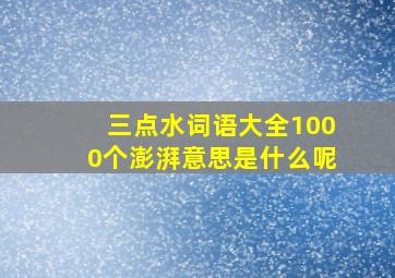 三点水词语大全1000个澎湃意思是什么呢