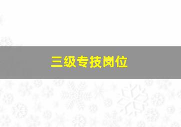 三级专技岗位