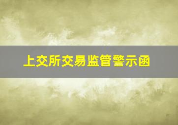 上交所交易监管警示函