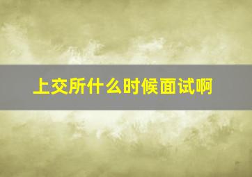 上交所什么时候面试啊