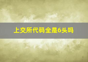 上交所代码全是6头吗