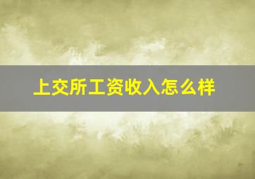 上交所工资收入怎么样