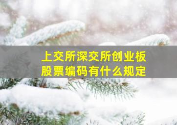 上交所深交所创业板股票编码有什么规定