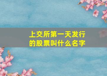 上交所第一天发行的股票叫什么名字