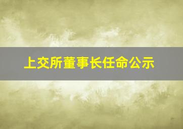 上交所董事长任命公示