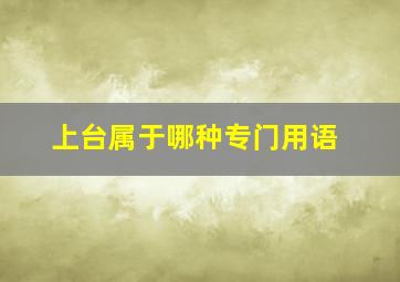 上台属于哪种专门用语