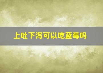 上吐下泻可以吃蓝莓吗