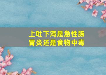 上吐下泻是急性肠胃炎还是食物中毒