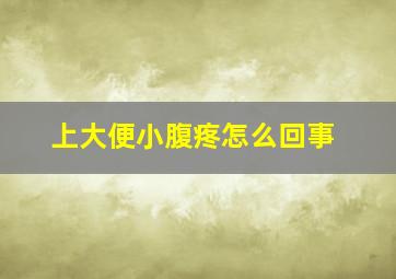 上大便小腹疼怎么回事