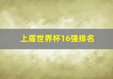 上届世界杯16强排名