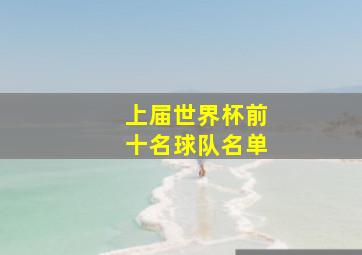 上届世界杯前十名球队名单