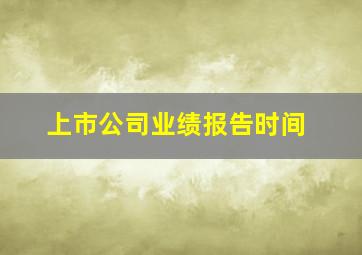 上市公司业绩报告时间