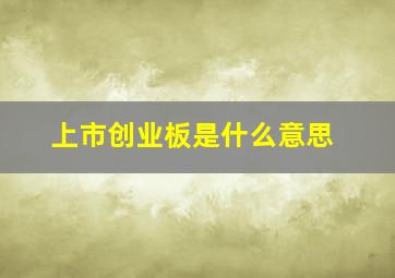 上市创业板是什么意思