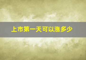 上市第一天可以涨多少