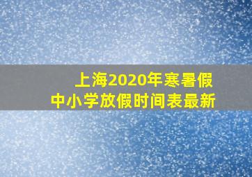 上海2020年寒暑假中小学放假时间表最新