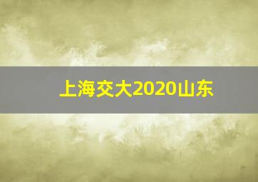 上海交大2020山东