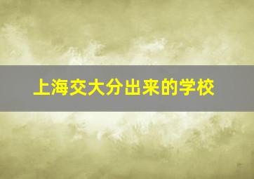 上海交大分出来的学校